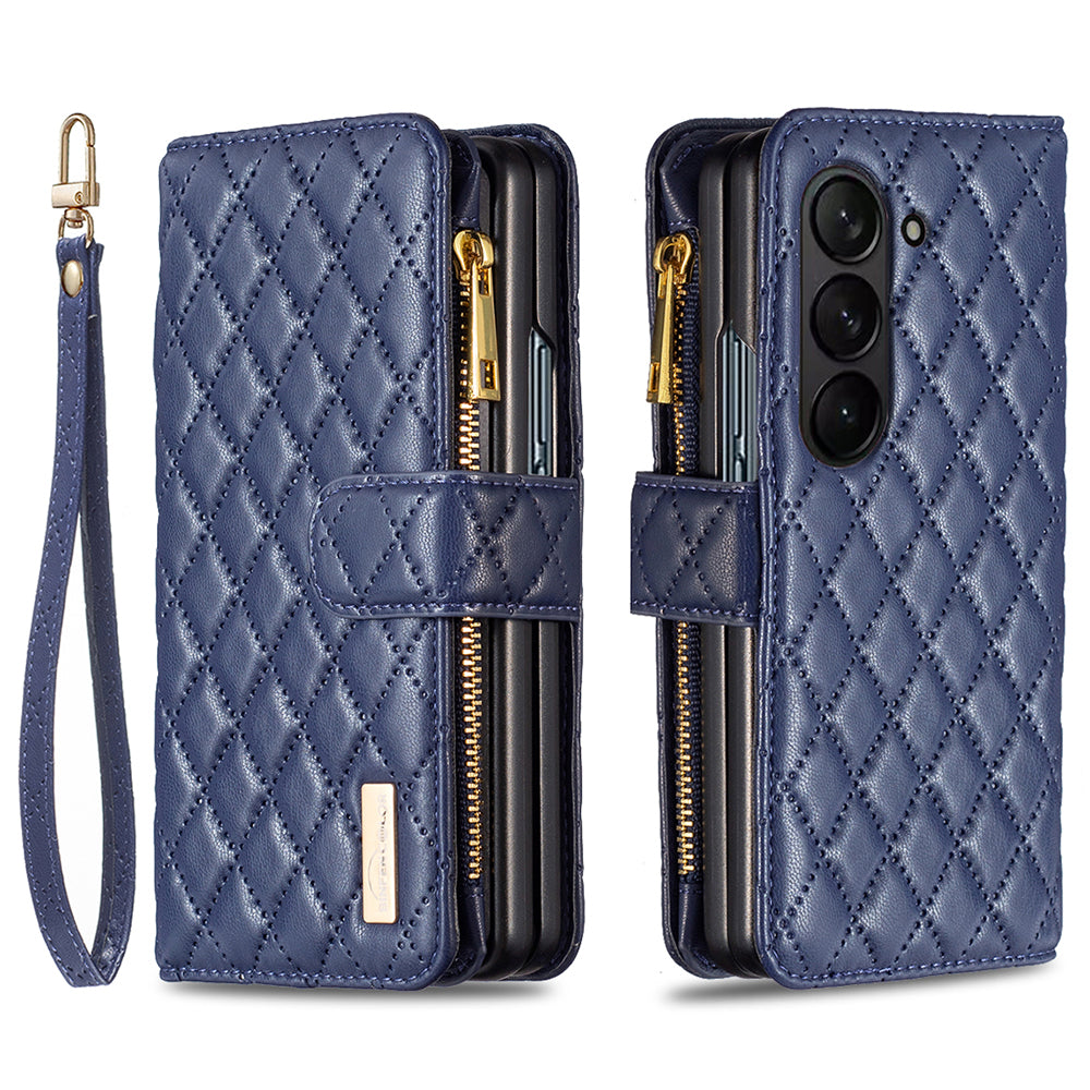 BINFEN COLOR For Samsung Galaxy Z Fold5 5G Zipper Pocket Wallet Leather Case Stand Phone Cover BINFEN COLOR For Samsung Galaxy Z Fold5 5G Zipper Pocket Wallet Leather Case Stand Phone Cover